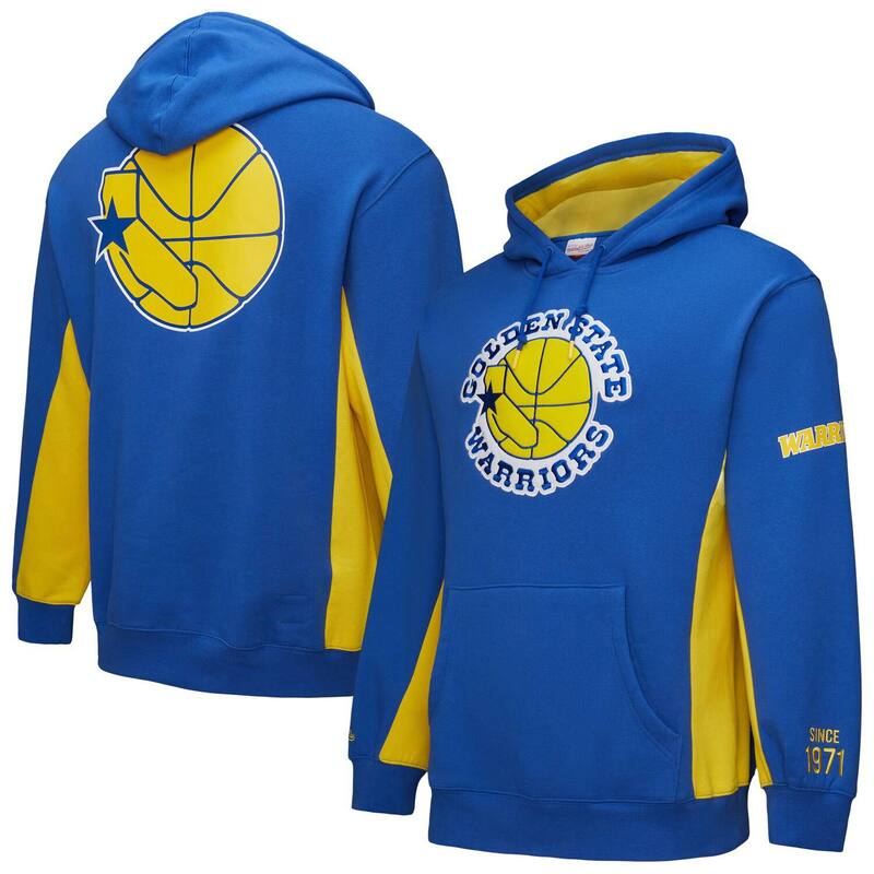 ミッチェル&ネス メンズ トップス Tシャツ フリース パーカー Men's Mitchell & Ness Royal Golden State Warriors Hardwood Classics Team Origins Fleece Pullover Hoodie War Blue ブルー