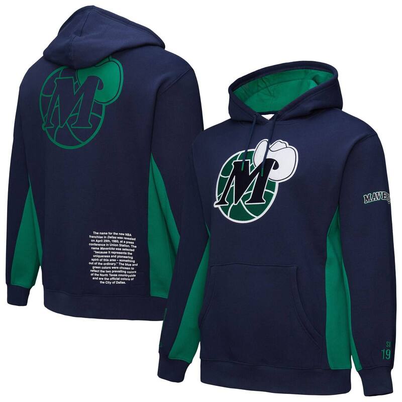 ミッチェル&ネス メンズ トップス Tシャツ フリース パーカー Men's Mitchell & Ness Navy Dallas Mavericks Hardwood Classics Team Origins Fleece Pullover Hoodie Mav Navy ネイビー