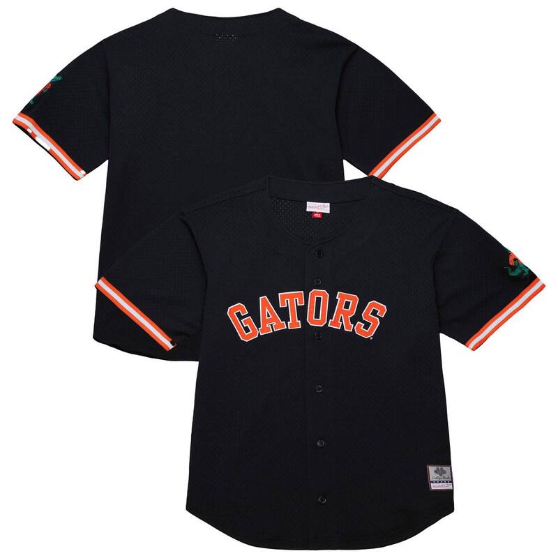 ミッチェル&ネス メンズ トップス Tシャツ ジャージー Men's Mitchell & Ness Black Florida Gators On The Clock Full-Button Fashion Jersey Fld Black ブラック