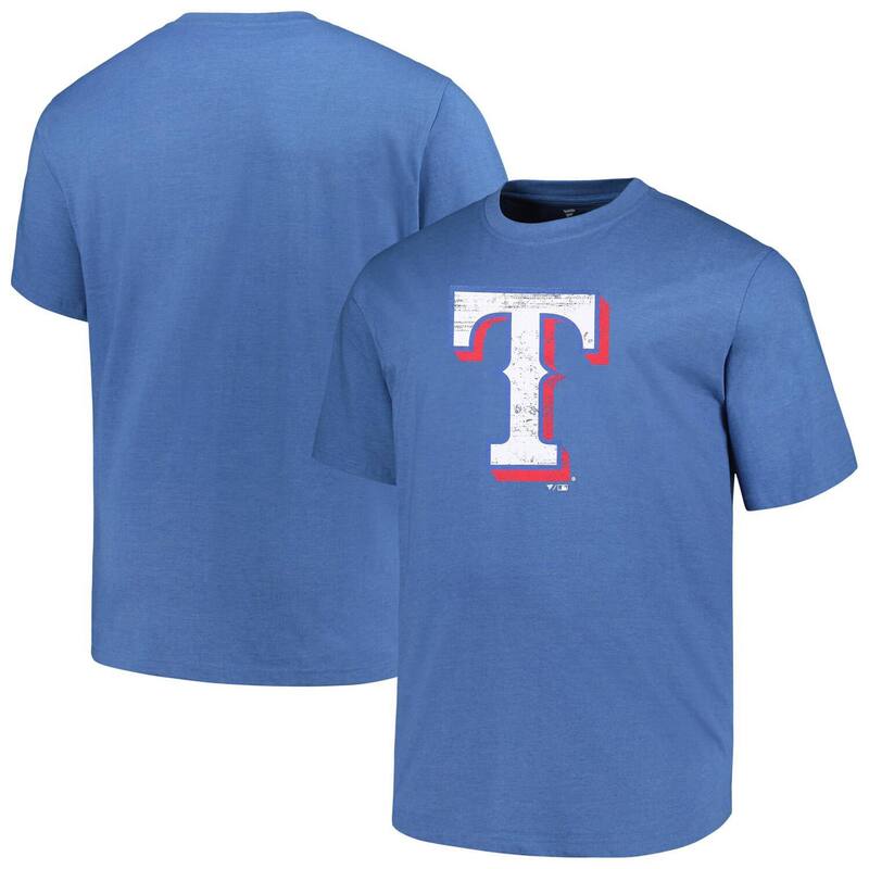プロファイル メンズ トップス Tシャツ トール ロゴ Men's Profile Heatheroyal Texas Rangers Big & Tall Weathered Logo T-Shirt Rgr Blue ブルー｜ReVida 店