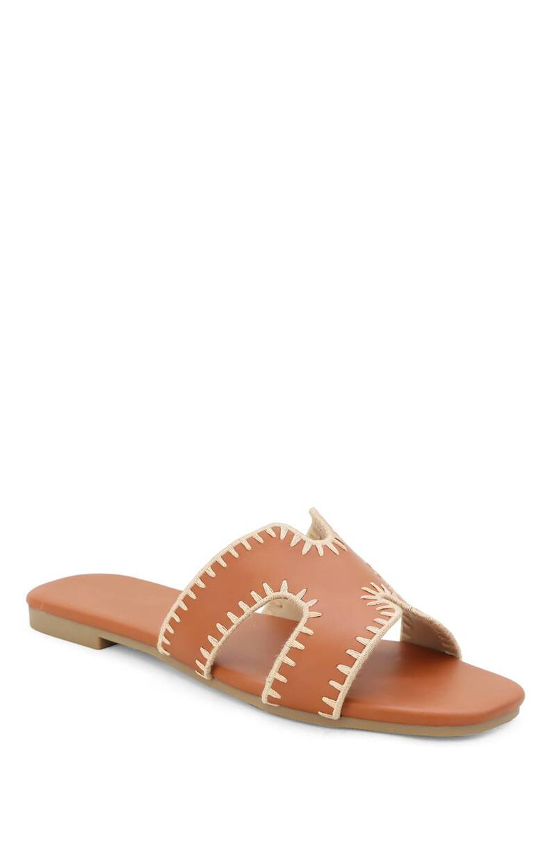ヨキ レディース シューズ サンダル Yoki Essie-29 Women's Open Toe H-Band Stitch Sandals Rust ラスト