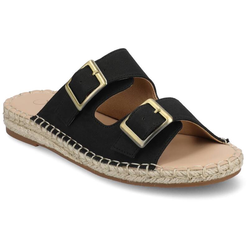 ジャーニー レディース シューズ サンダル Journee Women's Tresah Double Strap Espadrille Sandals Black ブラック