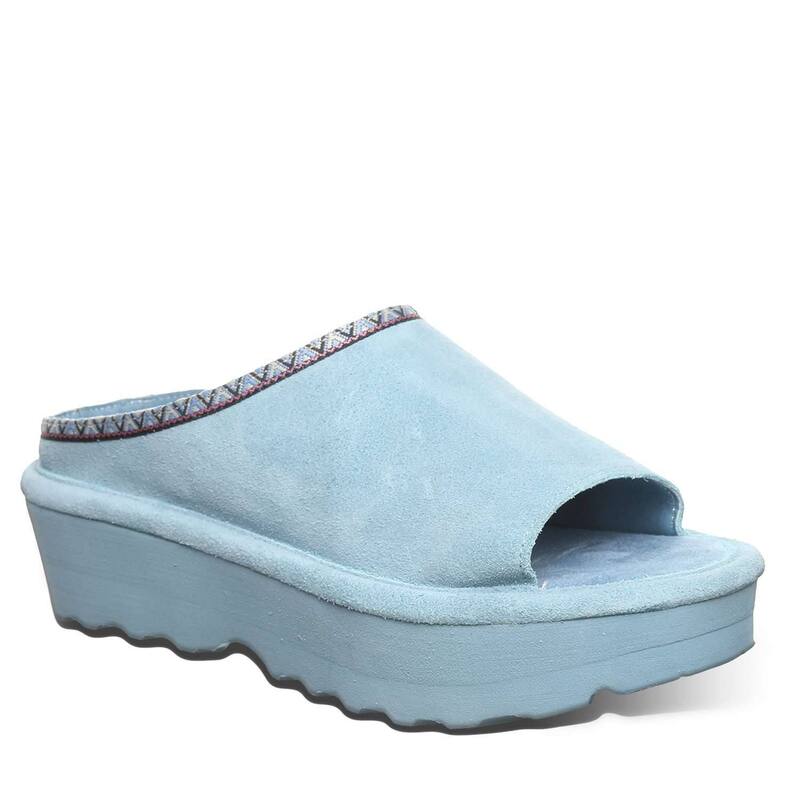 ベアパウ レディース シューズ サンダル プラットフォーム Bearpaw Navigate Women's Platform Slide Sandals Tourmaline Blue ブルー｜ReVida 店