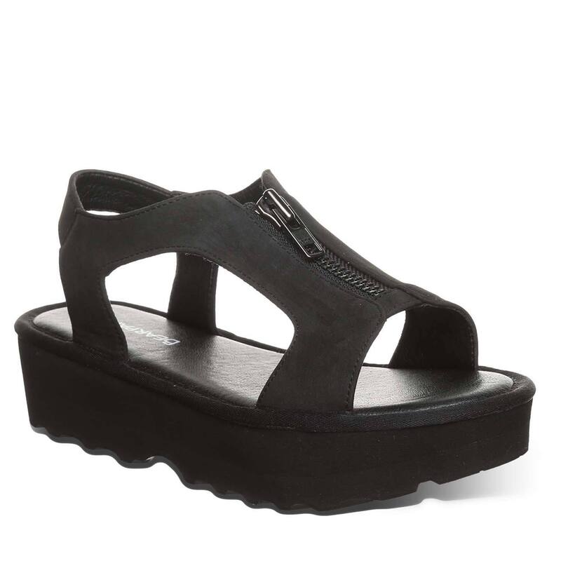 ベアパウ レディース シューズ サンダル プラットフォーム Bearpaw Venice Women's Zipper Platform Sandals Black ブラック｜ReVida 店
