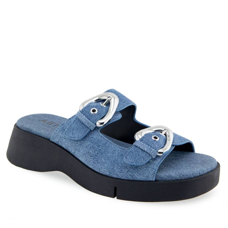エアロソールズ レディース シューズ サンダル ヒール Aerosoles Faith Women's Block Heeled Slide Sandals Blue Jean ブルー 13,831円