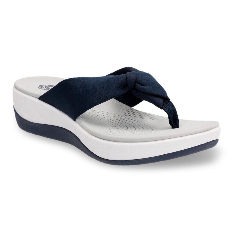 クラークス レディース シューズ サンダル Clarks Cloudsteppers Arla Glison Women's Ortholite Sandals Navy Blue ネイビー｜ReVida 店