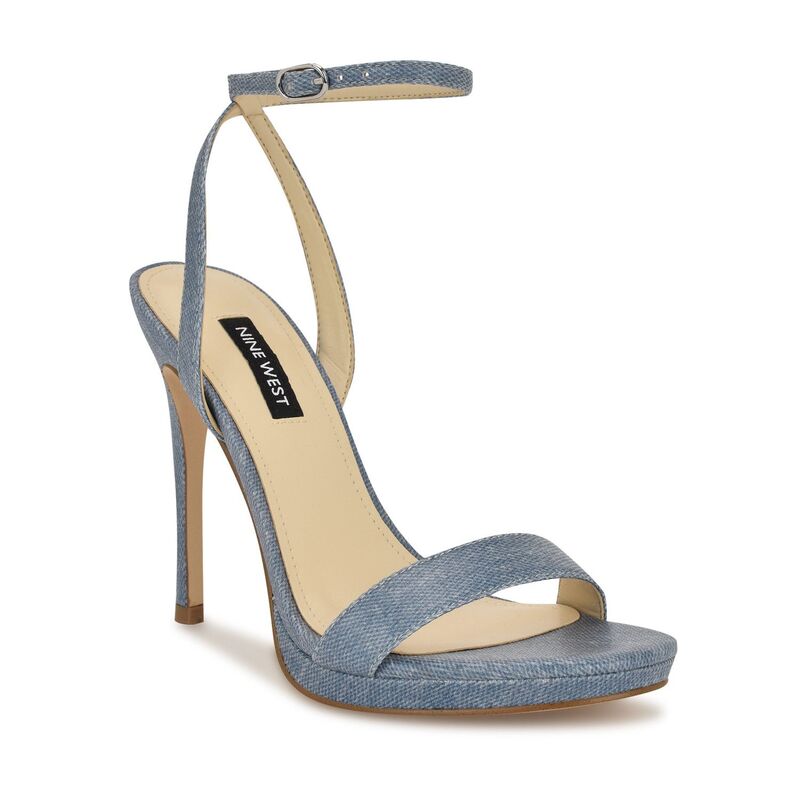 ナインウェスト レディース シューズ パンプス サンダル ヒール Nine West Loola Women's Higheel Sandals Blue Denim デニム