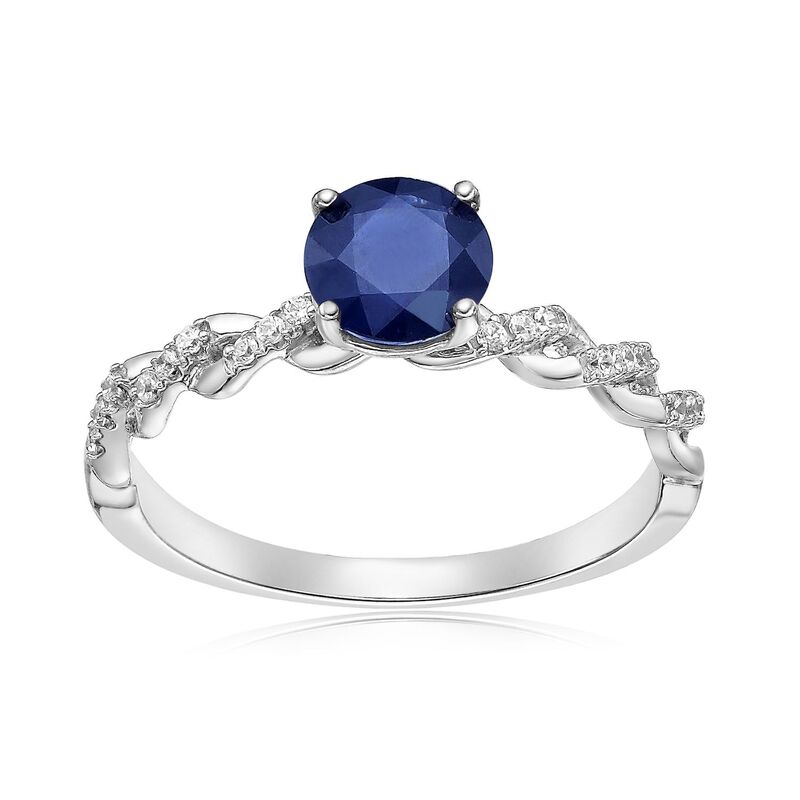 Gemminded レディース アクセサリー リング Gemminded 10k White Gold Sapphire & 1/10 Carat.W. Diamond Ring 10k White Gold ホワイト