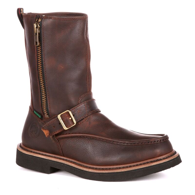 ジョージアブーツ メンズ シューズ ブーツ・レインブーツ Georgia Bootside-Zip Men\u0027s 10-インチ. Waterproof Wellington Work Boots Brown 赤銅色