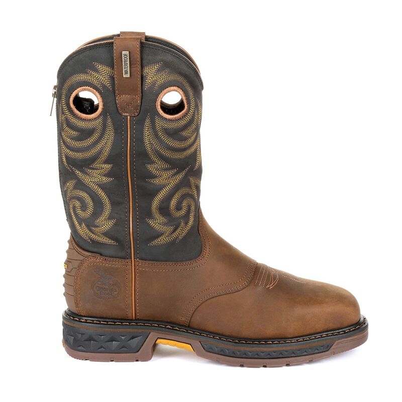 ジョージアブーツ メンズ シューズ ブーツ・レインブーツ Tシャツ Georgia Boots Carbo-Tec LT Men's Waterproof Steel Toe Work Boots Black And Brown ブラック