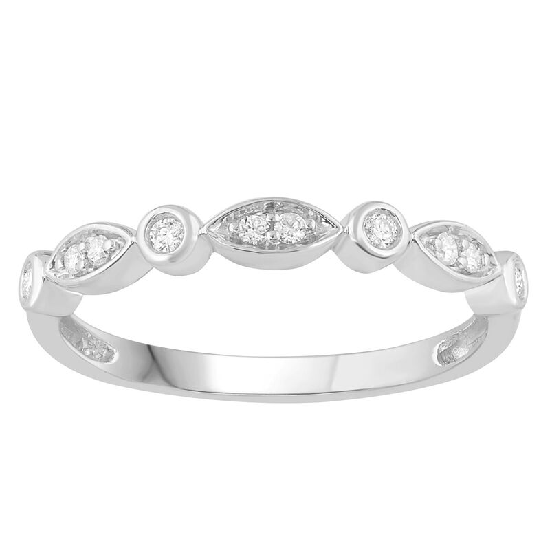 アンブランデッド レディース アクセサリー リング Unbranded 10k Gold 1/10 Carat.W. Diamond Stackable Band Ring White ホワイト