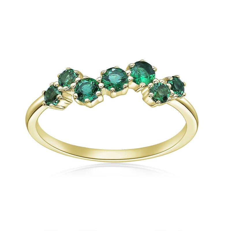 Gemminded レディース アクセサリー リング Gemminded 18k Gold Over Silver Lab-Created Emerald 7-Stone Ringold Tone ゴールド|ReVida 店