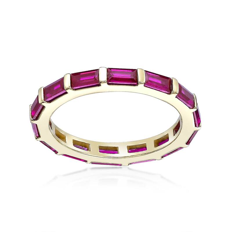 Gemminded レディース アクセサリー リング Gemminded 18k Gold Over Silver Lab-Created Ruby Baguette Ringold Tone ゴールド