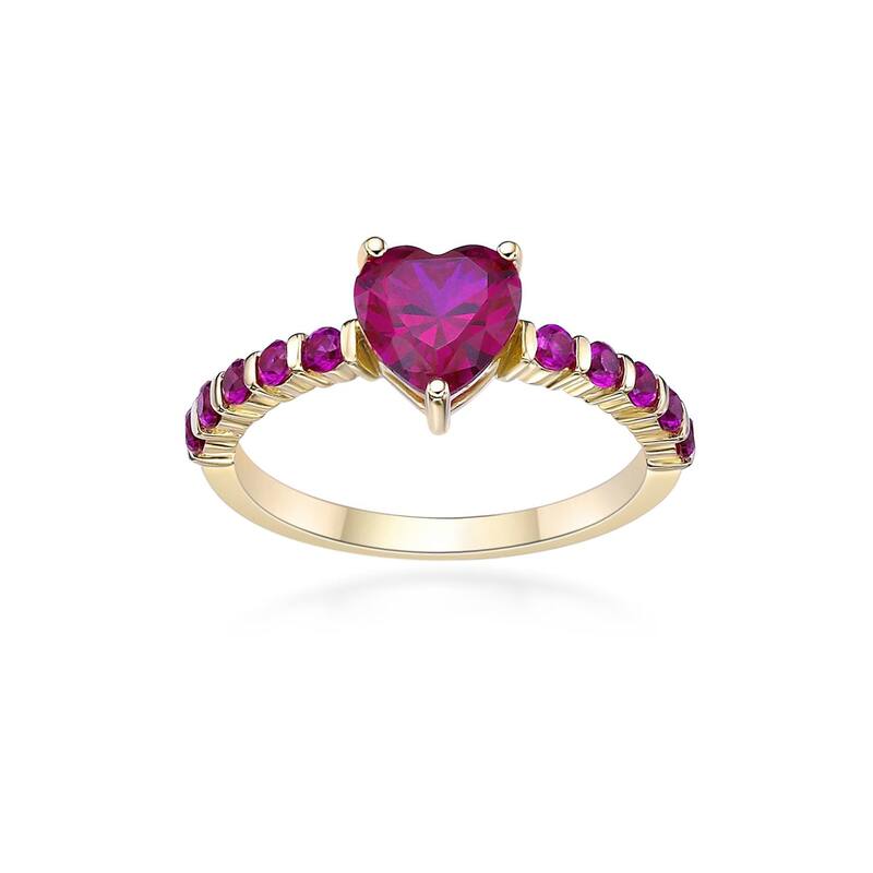 Gemminded レディース アクセサリー リング Gemminded 18k Gold Over Silver Lab-Created Ruby Heart Ringold Tone ゴールド｜ReVida 店
