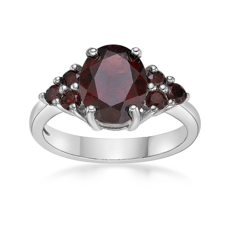 Gemminded レディース アクセサリー リング Gemminded Sterling Silver Garnet Oval Ring Sterling シルバー｜ReVida 店 45,480円