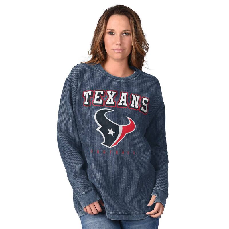 ジースリー フォーハー バイ カール バンクス レディース トップス Tシャツ スウェット Women's G-III 4Her by Carl Banks Navy Houston Texans Comfy Cordistressed Pullover Sweatshirtxs Navy ネイビー