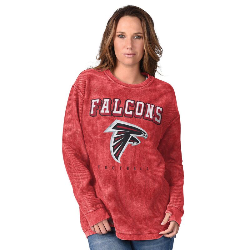 ジースリー フォーハー バイ カール バンクス レディース トップス Tシャツ スウェット Women's G-III 4Her by Carl Banks Red Atlanta Falcons Comfy Cordistressed Pullover Sweatshirt Fal Red レッド