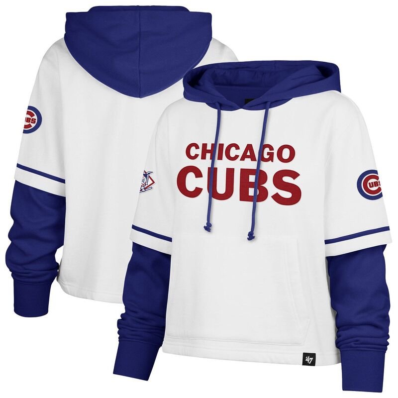 フォーティセブンブランド レディース トップス Tシャツ ショートパンツ クロップド パーカー 47 Brand Women's '47 White Chicago Cubs Trifecta Shortstop Cropped Pullover Hoodie Cub White ホワイト 22,176円