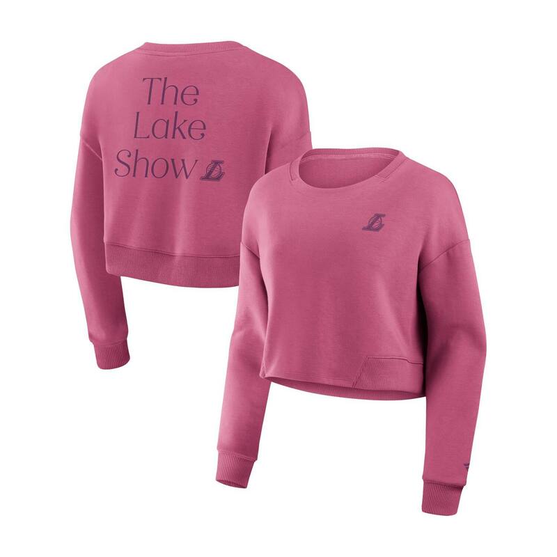 ファナティクス レディース トップス Tシャツ スウェット クロップド Women's Fanatics Pink Los Angeles Lakerstudio Tri-Blend Cropped Pullover Sweatshirt Lak Pink ピンク