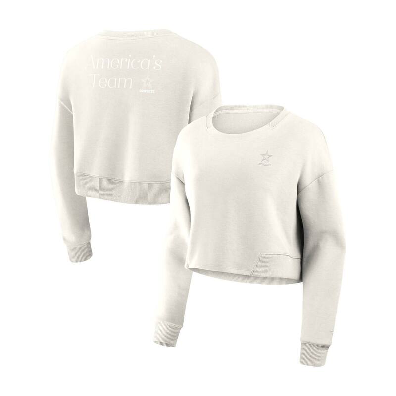 ファナティクス レディース トップス Tシャツ スウェット クロップド Women's Fanatics Cream Dallas Cowboystudio Tri-Blend Cropped Pullover Sweatshirt Cow Beige ベージュ