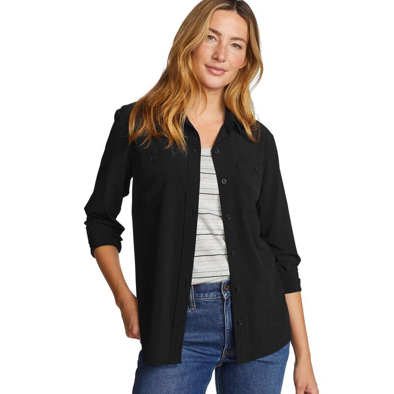 エディー バウアー レディース トップス シャツ プチ Petiteddie Bauer Departure 3.0 Shirt Black ブラック