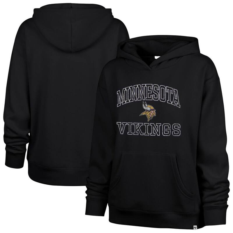 フォーティセブンブランド レディース トップス Tシャツ パーカー 47 Brand Women's '47 Black Minnesota Vikings Clarity Naomi Pullover Hoodie Mvk Black ブラック
