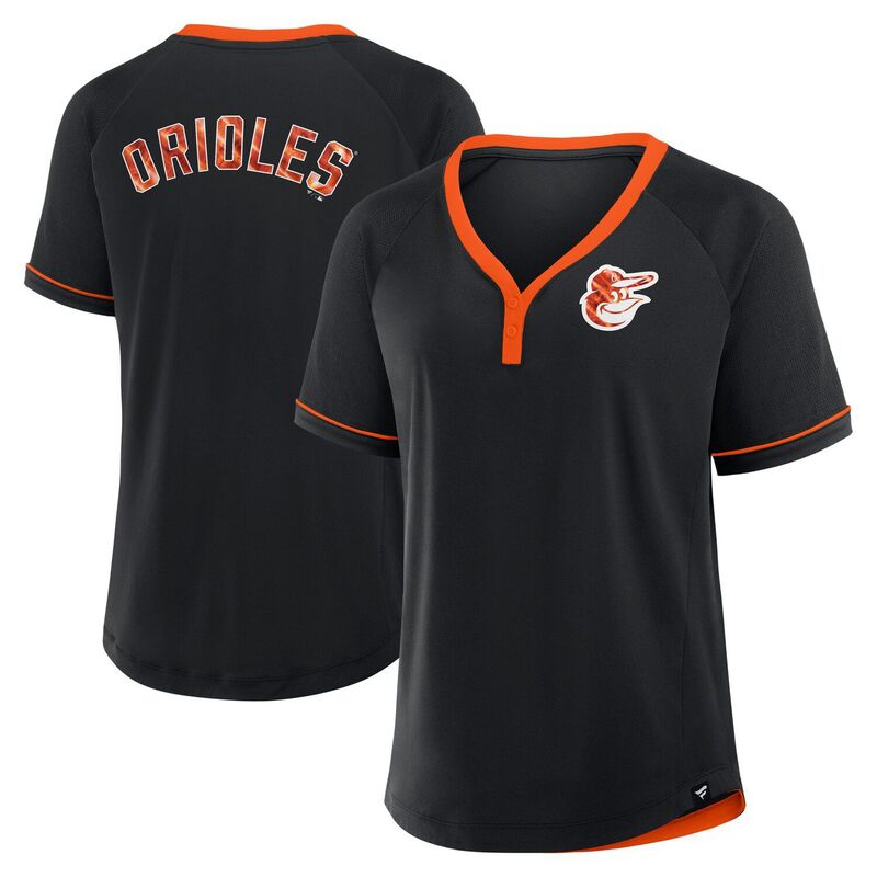 ファナティクス レディース トップス ティーシャツ Vのど首 Women\u0027s Fanatics Black Baltimore Orioles League Diva Staraglan V-Neck T-Shirt Orl Black 黒いこと レディースファッション-Tシャツ・カットソー-トップス