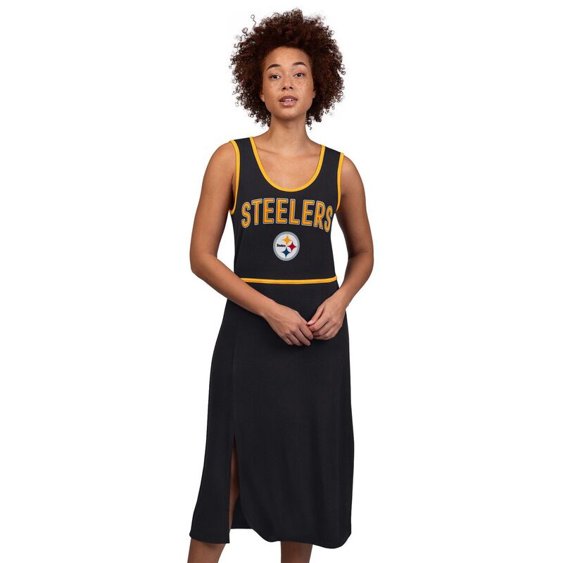 ジースリー フォーハー バイ カール バンクス レディース トップス ワンピース Tシャツ マキシ Women's G-III 4Her by Carl Banks Black Pittsburgh Steelers Center Field Maxi Dresstl Black ブラック