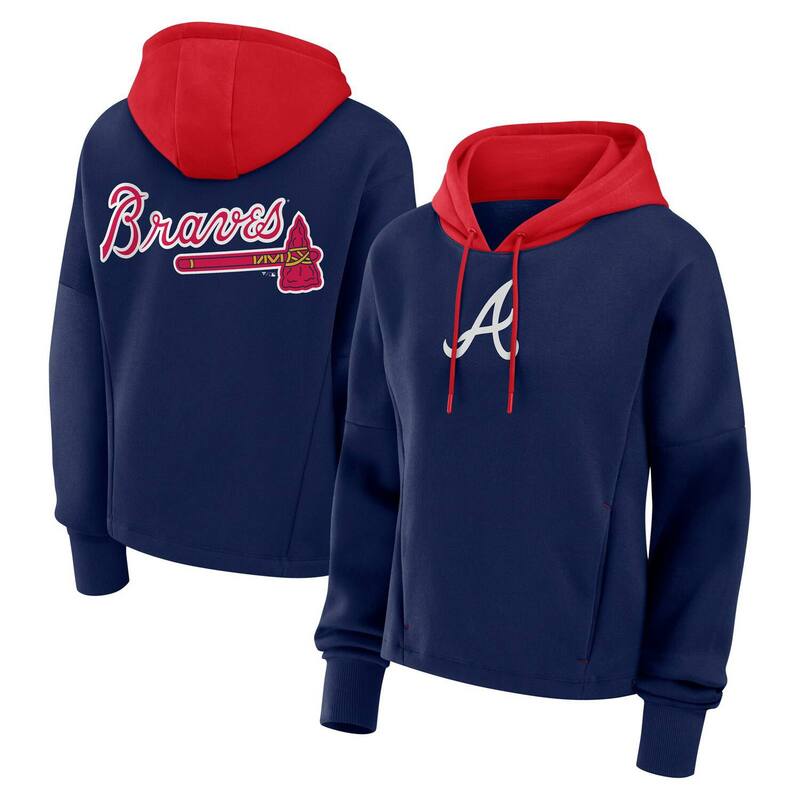 ファナティクス レディース トップス Tシャツ パーカー Women's Fanatics Navy Atlanta Braves Oversized Legacy Favorite Spectator Pullover Hoodie Brv Navy ネイビー