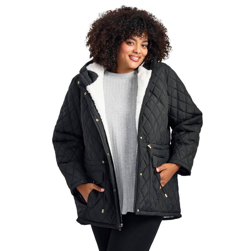 アベニュー レディース アウター ジャケット・ブルゾン プラスサイズ Avenue Women's Plusize Dinanorak Jacket Black ブラック