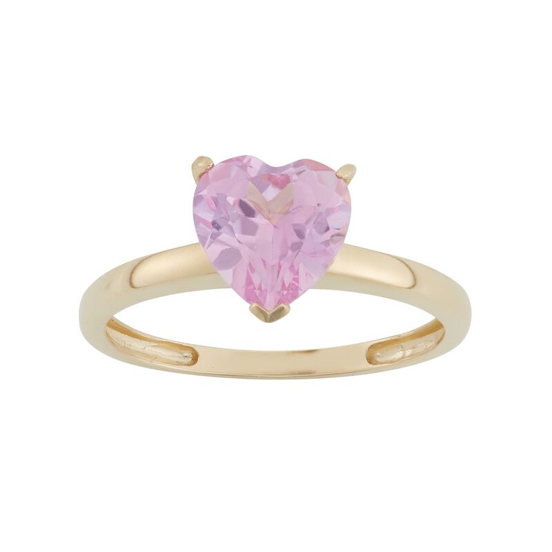アンブランデッド レディース アクセサリー リング Unbrandedesigns by Gioelli 10k Gold Lab-Created Pink Sapphire Heart Ring Pink ピンク