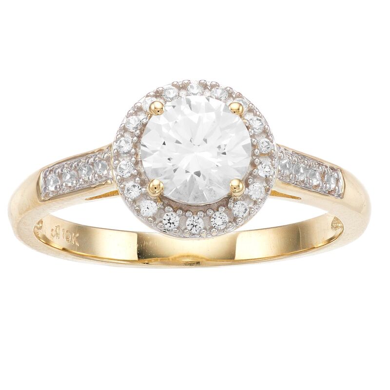 アンブランデッド レディース アクセサリー リング Unbranded 10k Gold Lab-Created White Sapphire Halo Ring 10k Gold ゴールド｜ReVida 店