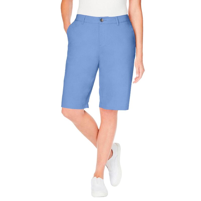 ウーマン ウィズイン レディース ボトムス ハーフパンツ・ショーツ プラスサイズ Woman Within Women's Plusize Adjustable Waist Chino Short French Blue ブルー