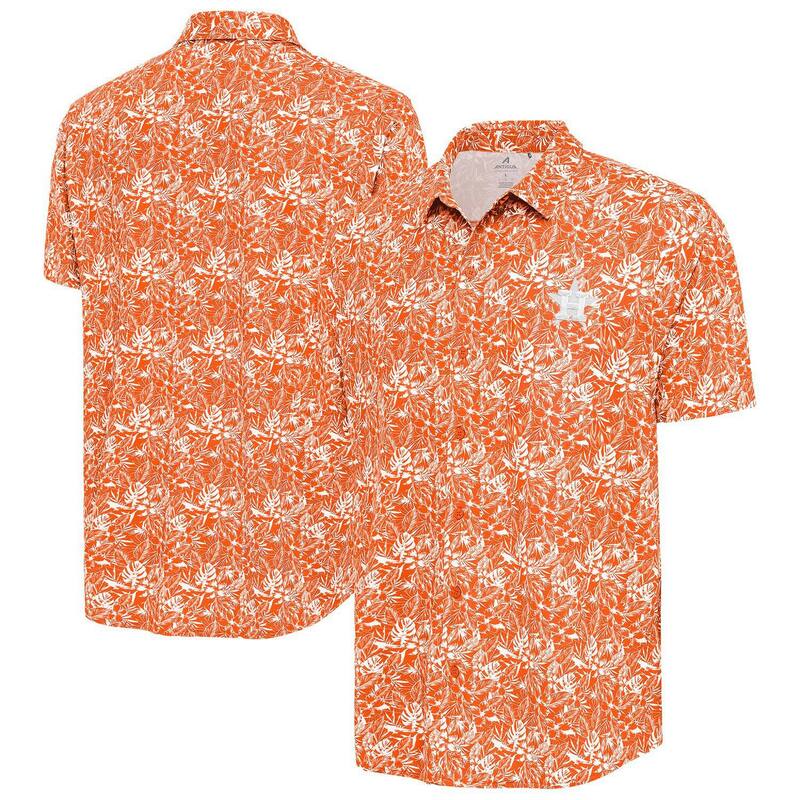 アンティグア メンズ トップス Tシャツ Men's Antigua Orange Houston Astros Resort Button-Up Shirt Ast Orange オレンジ｜ReVida 店