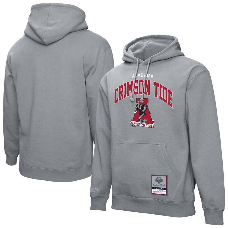 ミッチェル&ネス メンズ トップス Tシャツ パーカー Men's Mitchell & Ness Heather Gray Alabama Crimson Tide Classic Arch Pullover Hoodie Ala Grey グレー