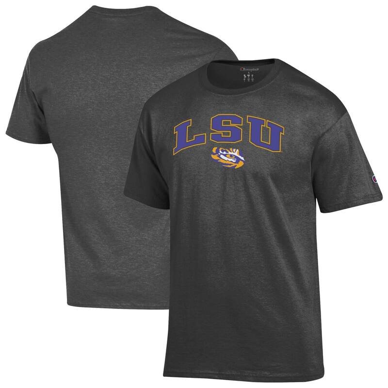 チャンピオン メンズ トップス Tシャツ ロゴ Men'sChampion CharcoalSU Tigers Arch Over Logo T-Shirt Lsu Charco チャコール