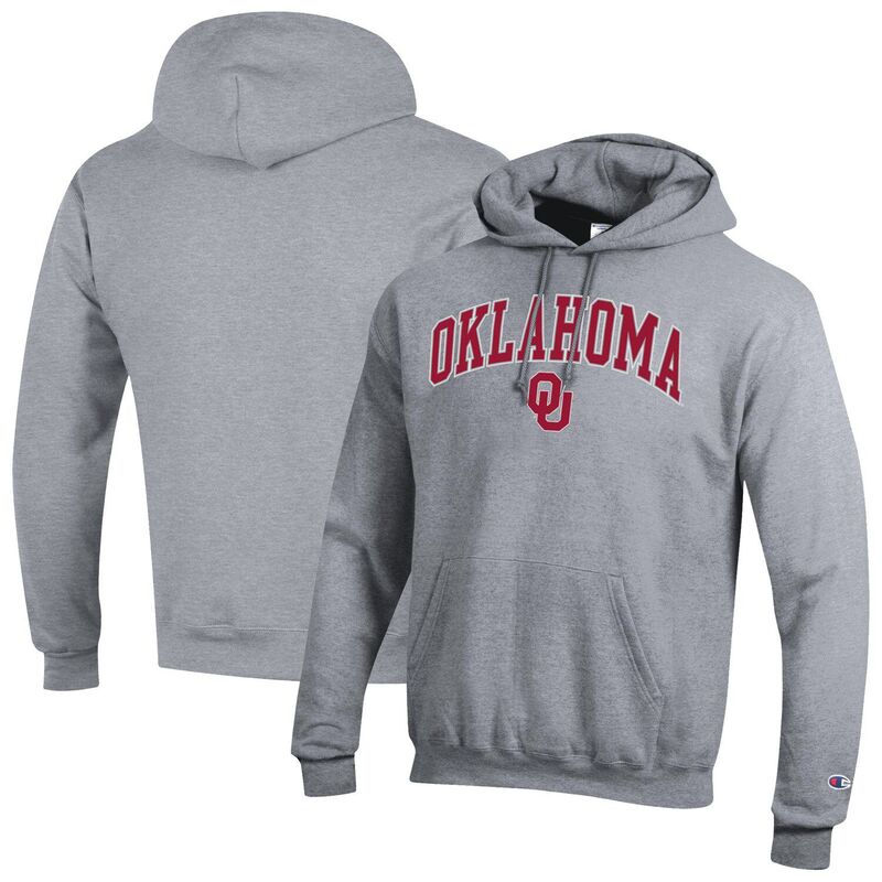 はやりっ子 メンズ トップス プルオーバー ロゴタイプ パーカー Men\u0027sChampion Heather Gray Oklahoma Sooners Arch Over Logo Pullover Hoodie Okl Grey 薄墨色