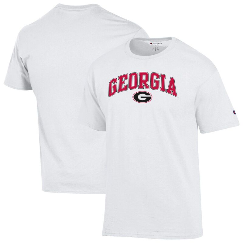 チャンピオン メンズ トップス Tシャツ ロゴ MenChampion White Georgia Bulldogs Arch Over Logo T-Shirt Uga White ホワイト