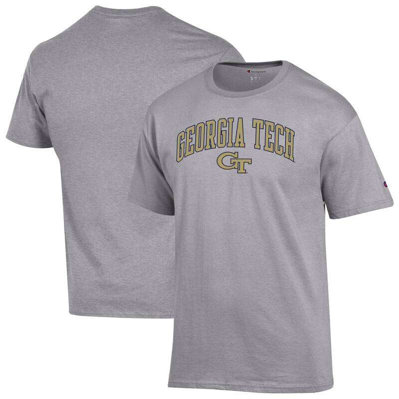 チャンピオン メンズ トップス Tシャツ ロゴ ジャケット MenChampion Heather Gray Georgia Tech Yellow Jackets Arch Over Logo T-Shirt Nc2 Grey グレー