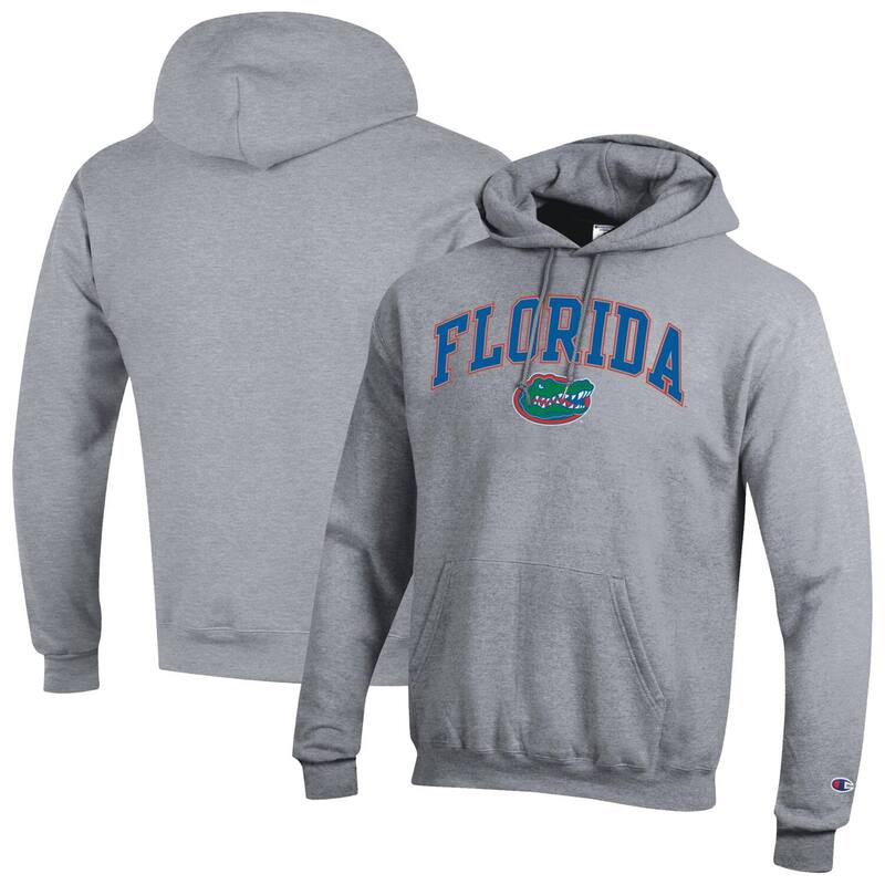 チャンピオン メンズ トップス Tシャツ ロゴ フリース パーカー Men'sChampion Heather Gray Florida Gators Arched Logo Fleece Pullover Hoodie Fld Grey グレー