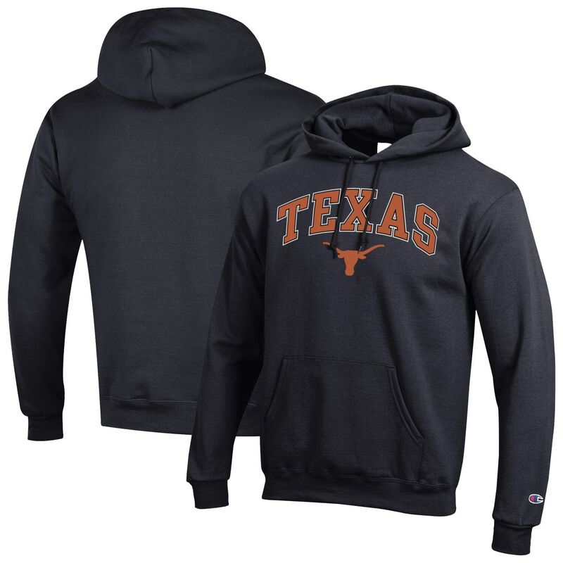 チャンピオン メンズ トップス Tシャツ ロゴ パーカー Men'sChampion Black Texas Longhorns Arch Over Logo Pullover Hoodie Tex Black ブラック