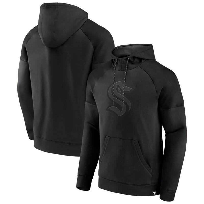 ファナティクス メンズ トップス Tシャツ パーカー Men's Fanaticseattle Kraken Black Ice Defenderaglan Pullover Hoodie Krk Black ブラック