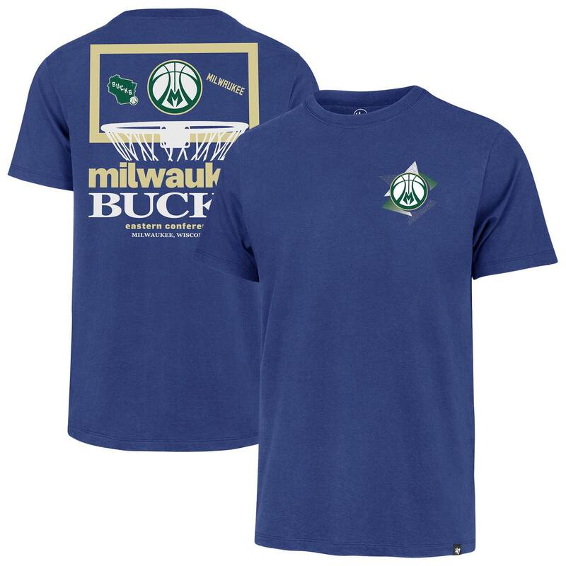 フォーティセブンブランド メンズ トップス Tシャツ 47 Brand Men's '47 Royal Milwaukee Bucks City Edition Backboard T-Shirt Buk Blue ブルー