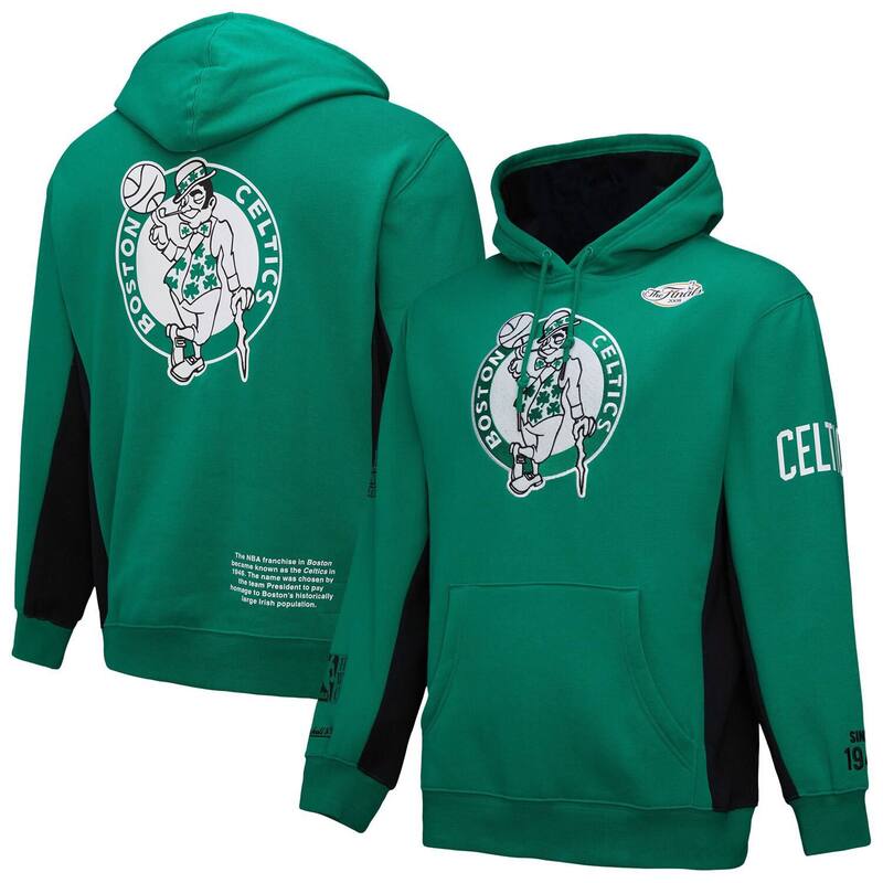 ミッチェル&ネス メンズ トップス Tシャツ フリース パーカー Men's Mitchell & Ness Kelly Green Boston Celtics Hardwood Classics Team Origins Fleece Pullover Hoodie Cel Green グリーン