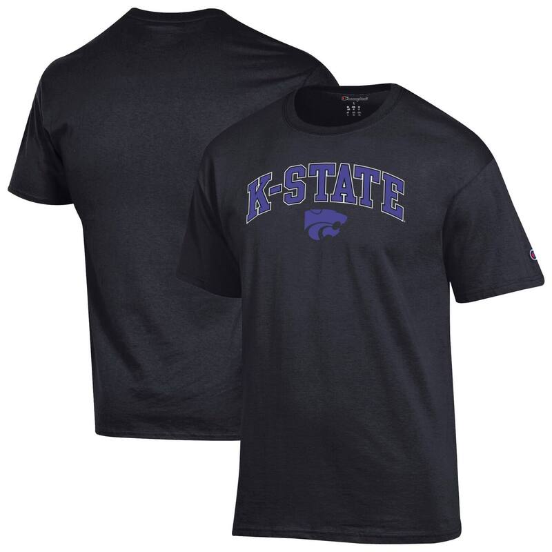 チャンピオン メンズ トップス Tシャツ ロゴ Men'sChampion Blackansastate Wildcats Arch Over Logo T-Shirt Kst Black ブラック