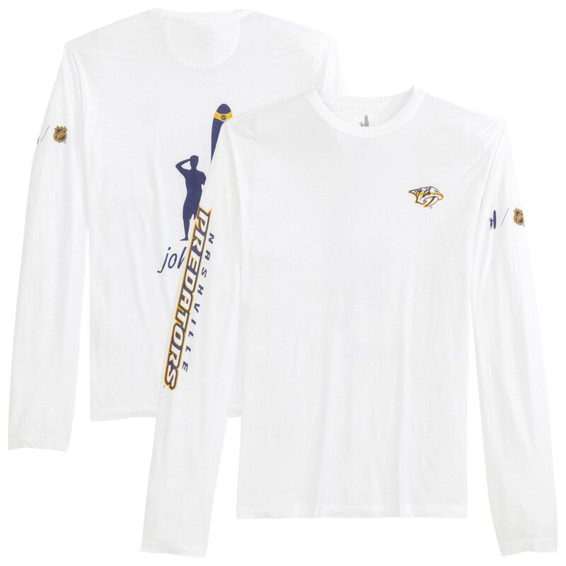 ジョニー オー メンズ トップス Tシャツ Men's johnnie-O White Nashville Predators Adam Long Sleeve T-Shirt Pdt White ホワイト