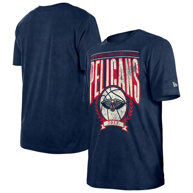 ニューエラ メンズ トップス Tシャツ Men's New Era Navy New Orleans Pelicans Hardwood Classics Oversized Boxy Mineral Wash T-Shirt Nor Navy ネイビー｜ReVida 店