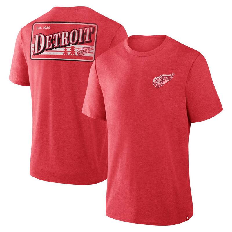 ファナティクス メンズ トップス Tシャツ Men's Fanatics Heatheredetroit Red Wings Fan Lanes Tri-Blend T-Shirt Rdw Red レッド