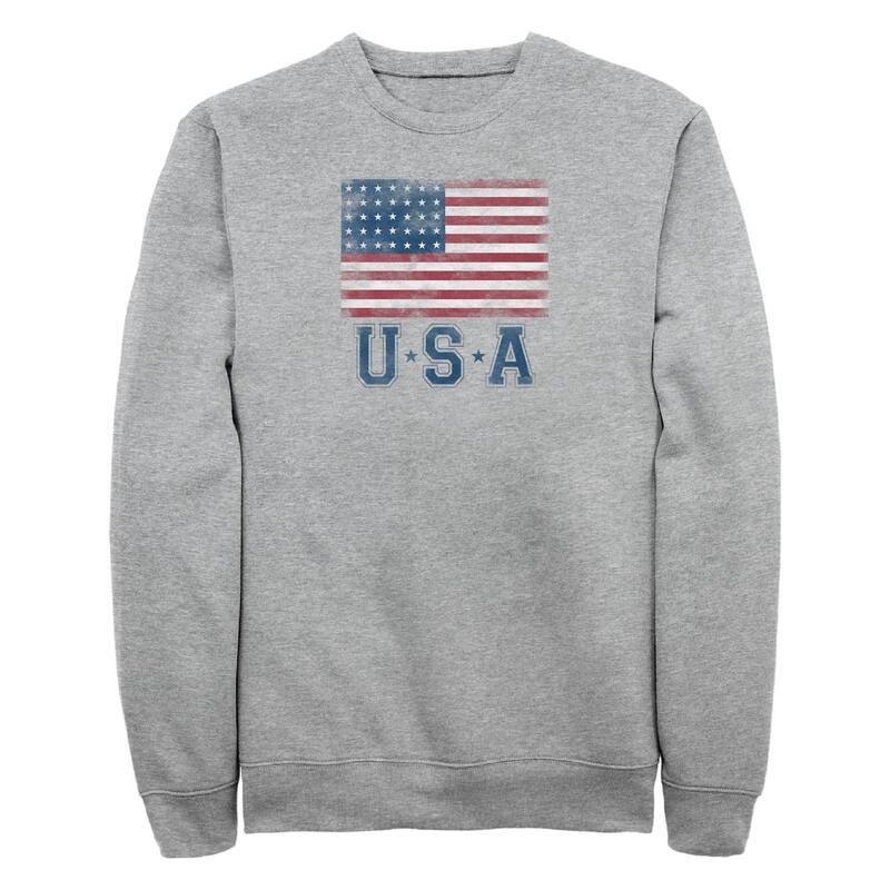 アニメキャラクター メンズ トップス Tシャツ トール セーター フリース グラフィック Licensed Character Big & Tall USA Flagraphic Fleece Pullover Sweater Athletic Heather ヘザー