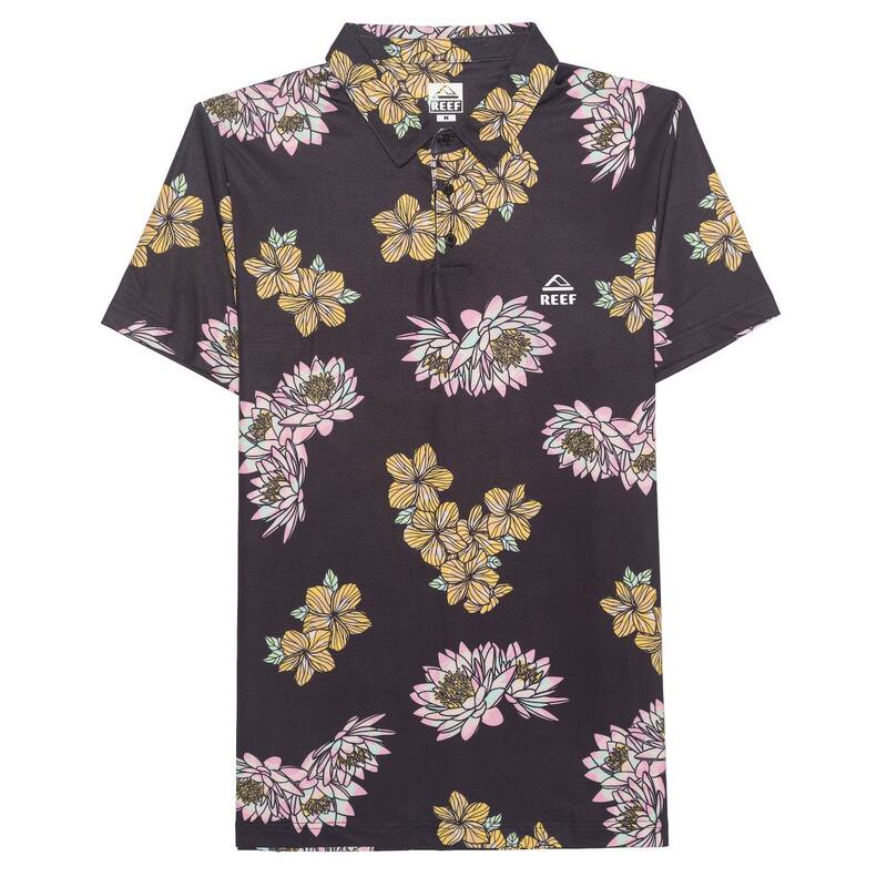 リーフ メンズ トップス Tシャツ ポロシャツ プリント Men's REEF Printed Wesland Polo Black ブラック